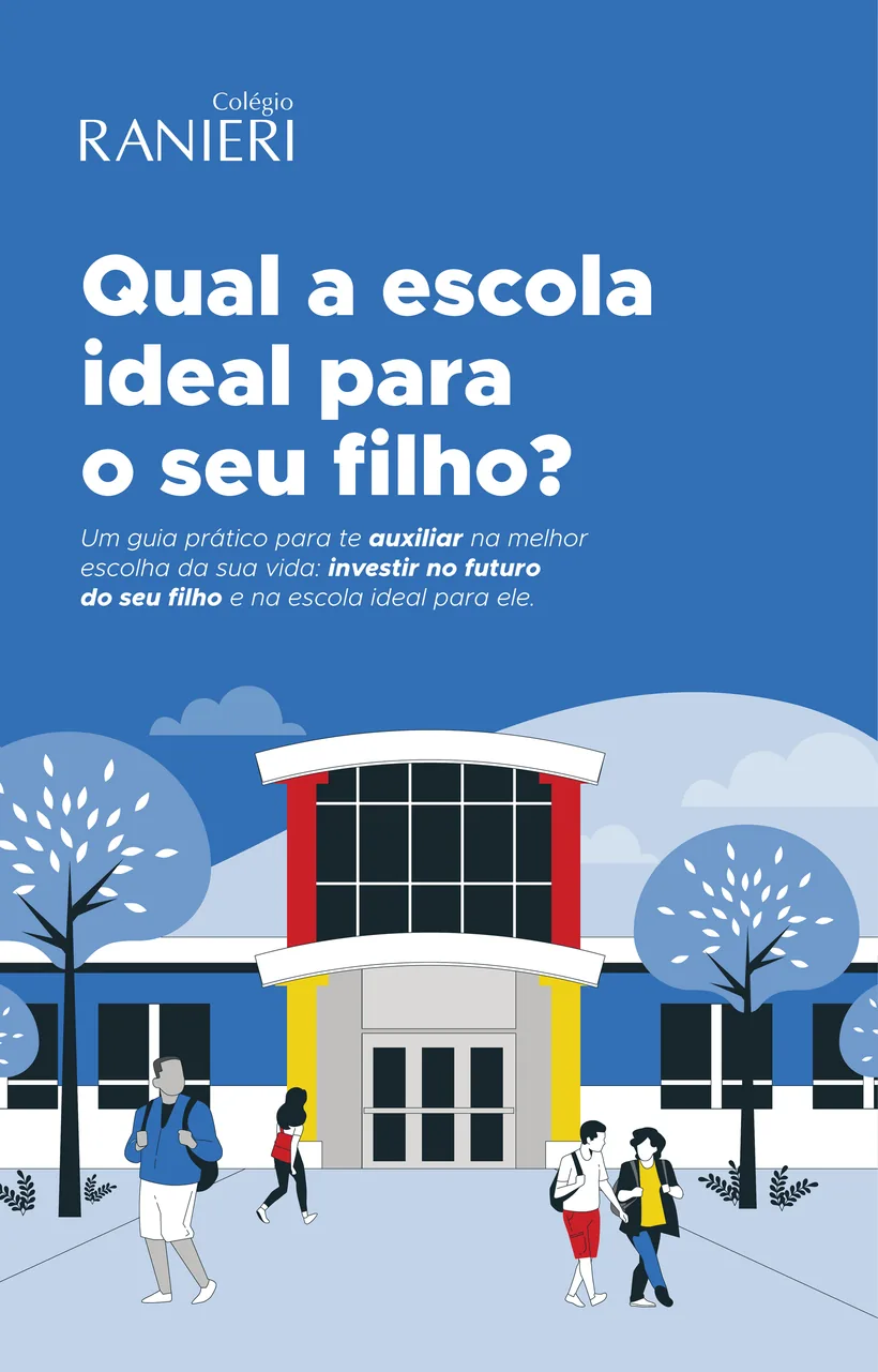 Capa do e-book “Qual a escola ideal para o seu filho?”, do Colégio Ranieri